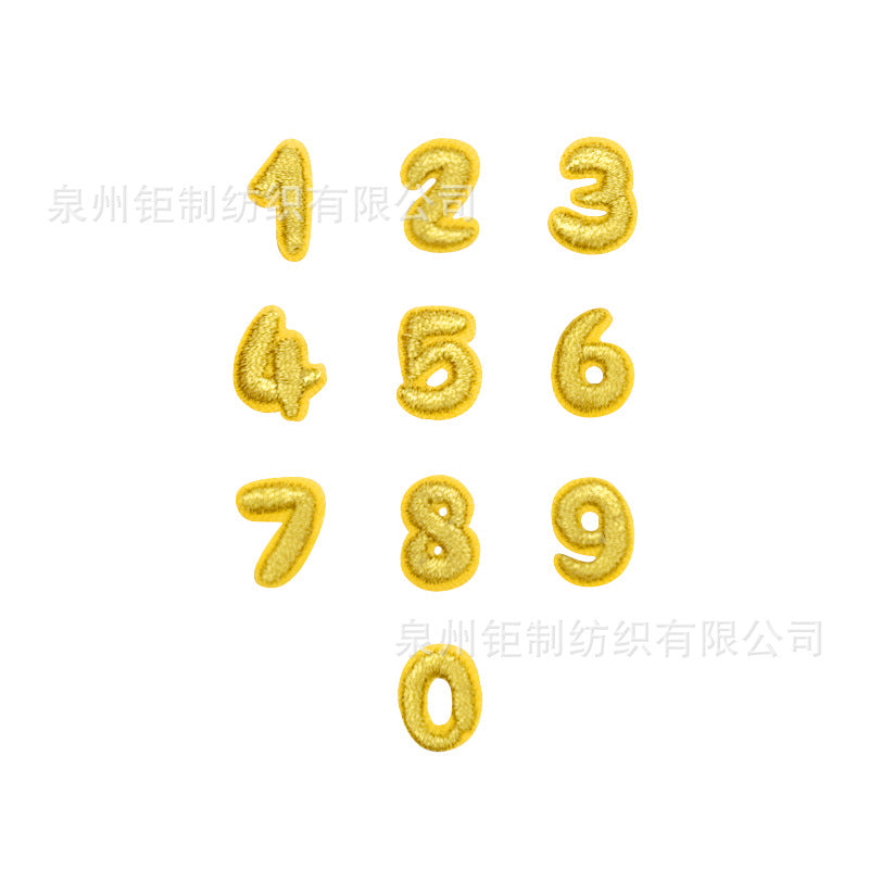 Wholesale 1.6cm Alphanumeric Adhesive Embroidery Patch